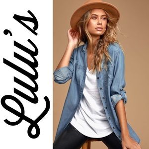 NEW ⚡️ Lulu’s Shirt | Sweet Blue Chambray. NWOT